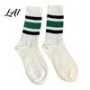 Unisex Mid Calf Socks Mid-calf Sports Socks Cotton Contrast Striped Crew Moisture Versatile Color Wicking Athletic for Autumn And Winter Daily