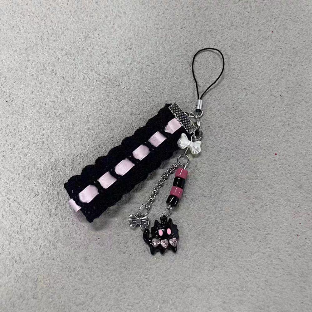 PVC Pink Ribbon Cat Claw Phone Chain Anti-loss Ribbon Y2K Phone Lanyard  Jewelry Gift