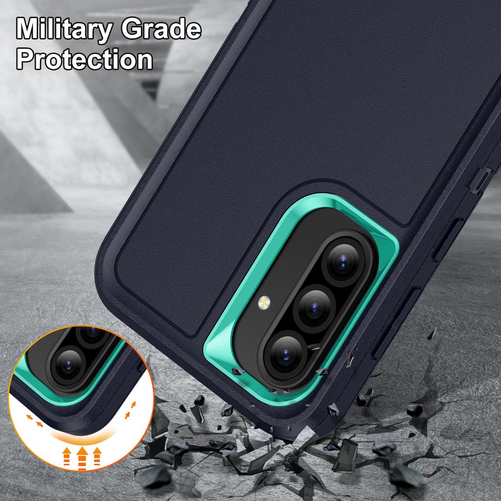 3 in 1 Heavy Armor Defend Phone Case For Samsung Galaxy A16 A26 A36 A56 5G A06 A14 A54 A15 A17 Hard Plastic Frame TPU Back Cover