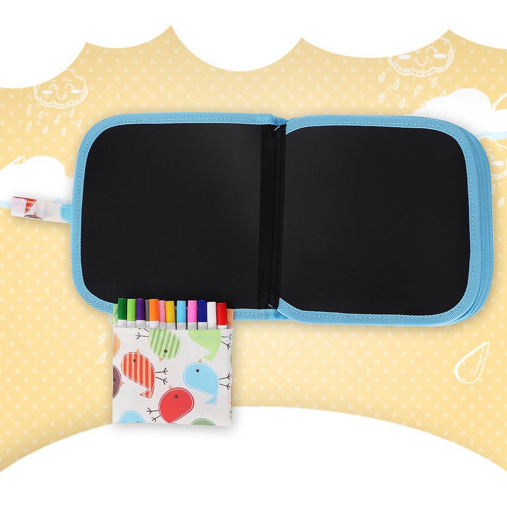 Children Portable Painted Reusable Wipe No Trace Watercolor Pen Drawing Board(Bird Cover)