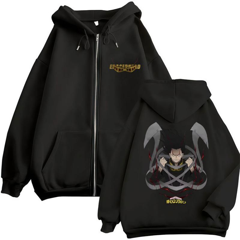 Japonia Anime My Hero Academia Bluzy Rozpinane Harajuku Moda Manga Vintage Bluza Męska Damska Polar Oversize Dresowe Kurtki