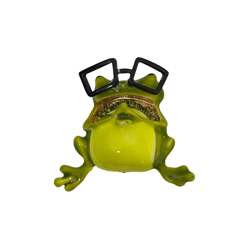 Cute Oil Dripping  Wearing Glasses Brooch Cartoon Clothing Accessories Pin Jewelry