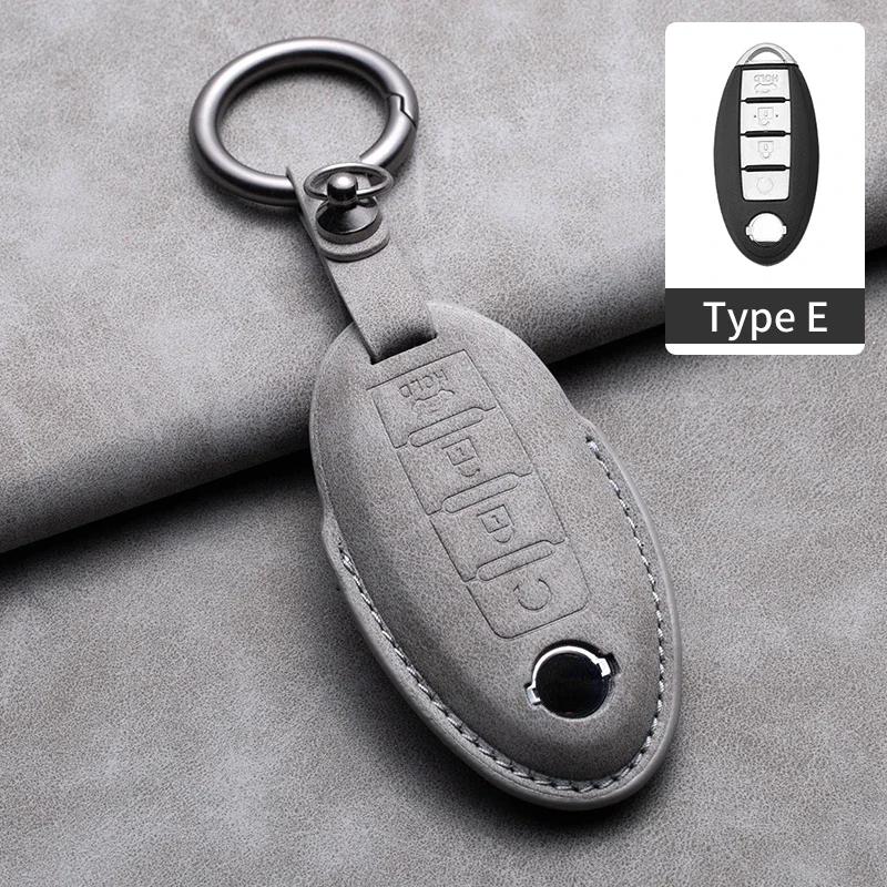 

For Nissan Rogue Xtrail T32 T31 Qashqai J11 J10 Kicks Tiida Pathfinder Murano Juke Versa Note For Infiniti Leather Car Key Case