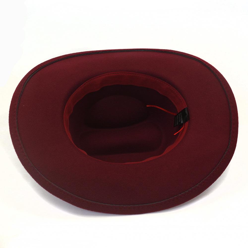 Chapeau de Cowboy Western Vintage avec Ceinture Noire Chapeau Fedora en Feutre pour Homme Chapeau Jazz Cowgirl Cloche Église Sombrero Hombre Casquettes