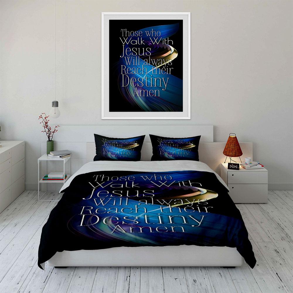 Religious text with swirls. Bedding sets Duvet cover sets Duvet covers Pillowcases(1*Duvet Cover 2*Pillowcases without duvet insert)