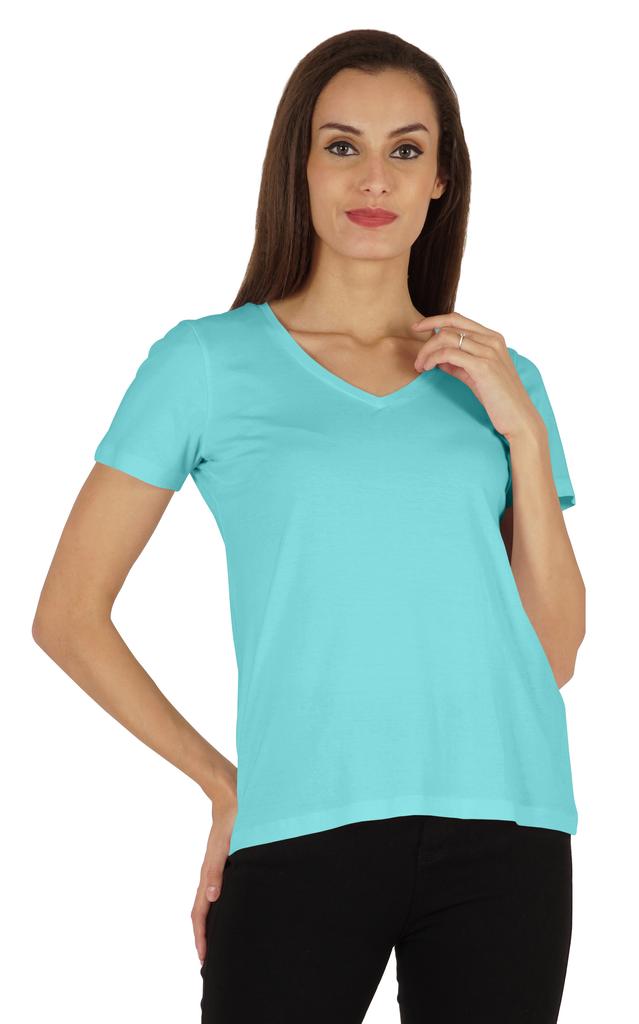 Inkmeso Womens Short Sleeve V-Neck Shirts Casual Regular Fit Tee T-Shirt Basic