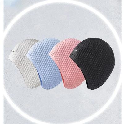 1pc Silicone Water Droplet Swimming Cap Enlarged Bubble Swimming Hats Super Elastic Waterproof Ear Protection Swim Cap UNISEX