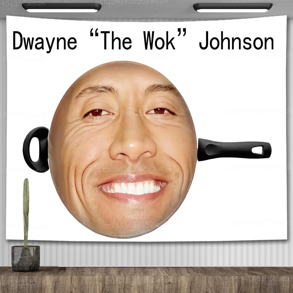 The Rock Johnson isst Blaubeerpfannkuchen Wandbehang Wandteppich Kawaii Zimmerdeko Meme Wandteppich Schlafzimmerdekoration Ästhetisch