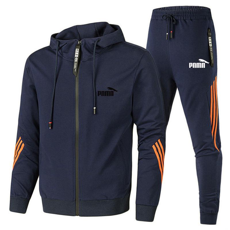 

Мужской спортивный костюм для весны и осени: Модный свитшот с капюшоном и повседневные беговые брюки XXL