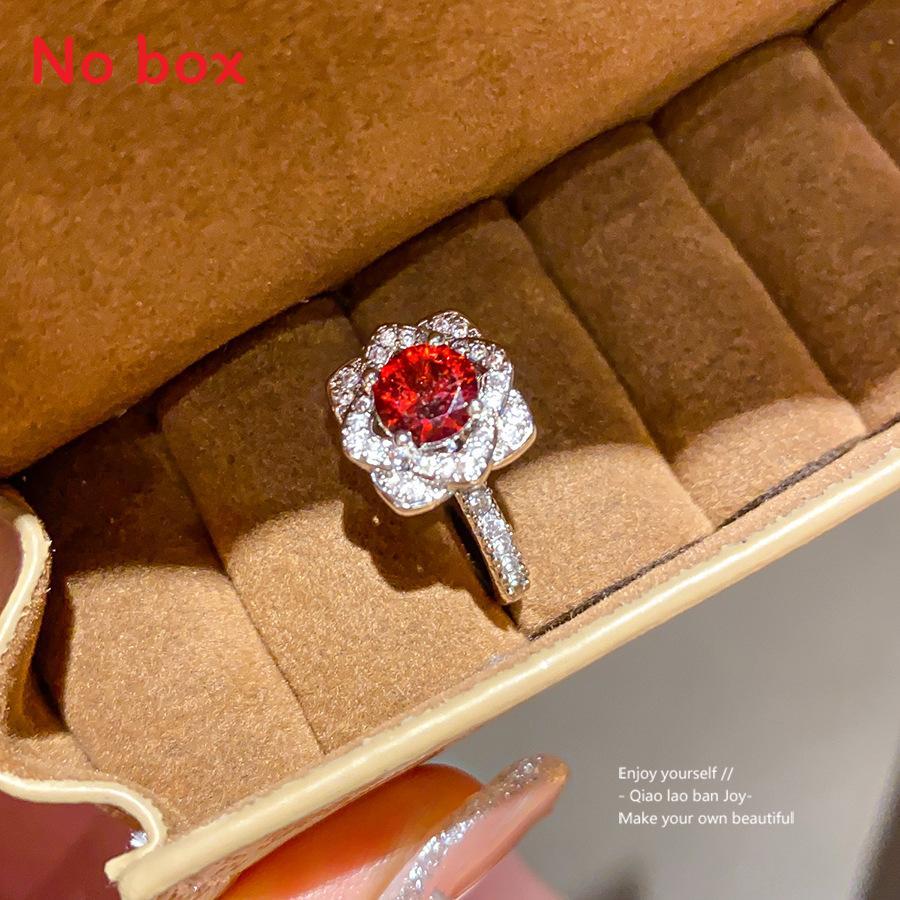 Modern Silver Zircon Flower Shape Adjustable Ring For Women Casual Wear