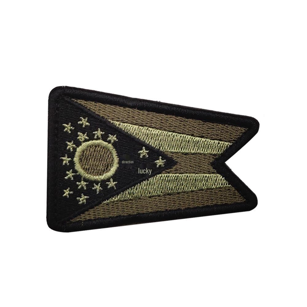 Geborduurde Klittenband Patches: Staatsvlaggen van NY, IL, TN & OH