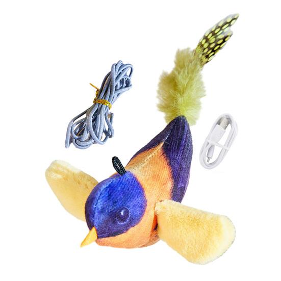 

Игрушка для кошек «Птицы, хлопающие крыльями» Интерактивный летающий воробей с реалистичным щебечущим звуком, активируемый прикосновением Мягкая игрушка для котят «Птицы» для домашних кошек 1 Set