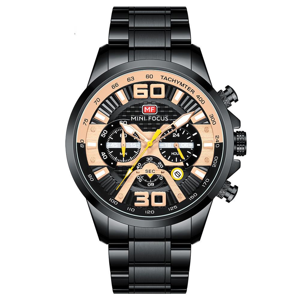 

Часы мужские часы календарь светящиеся водонепроницаемые стальной браслет (Сменный ремешок) Мужские часы