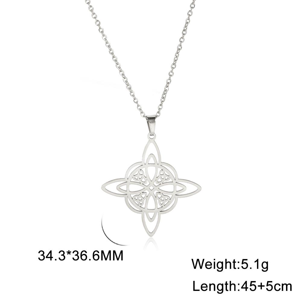 Teamer Stainless Steel Irish Witch Knot Celtics Knot Pendant Necklace Women Men Snake Chain Necklace Amulet Jewelry Wholesale