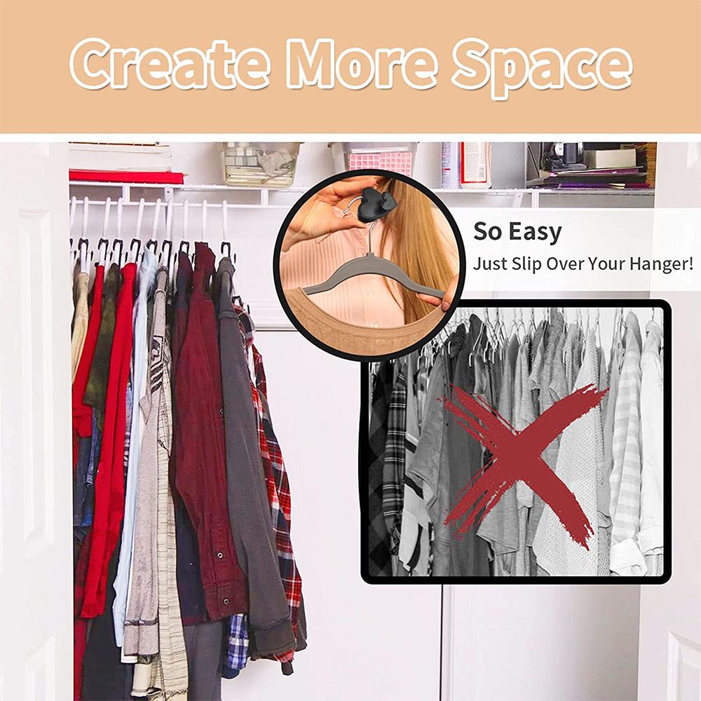 18pcs Space Saving Hanger Hooks Heart Shape Hooks for Organizing Closets