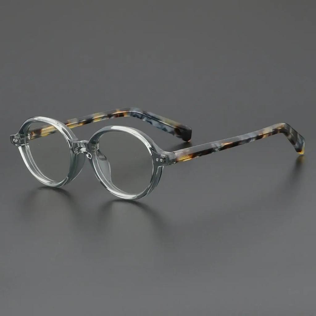 Oval Glasses For Women Retro Acetate Vintage Glasses Frame Optical Round Men Female Brown Green Clear Lens Unisex