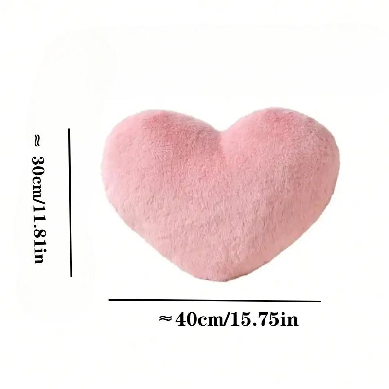 1PC 30×40cm Soft Pink Heart Pillow Cute Decorative Cushion for Valentines Day Birthday Gift Indoor Office Sofa Bed Waist Support