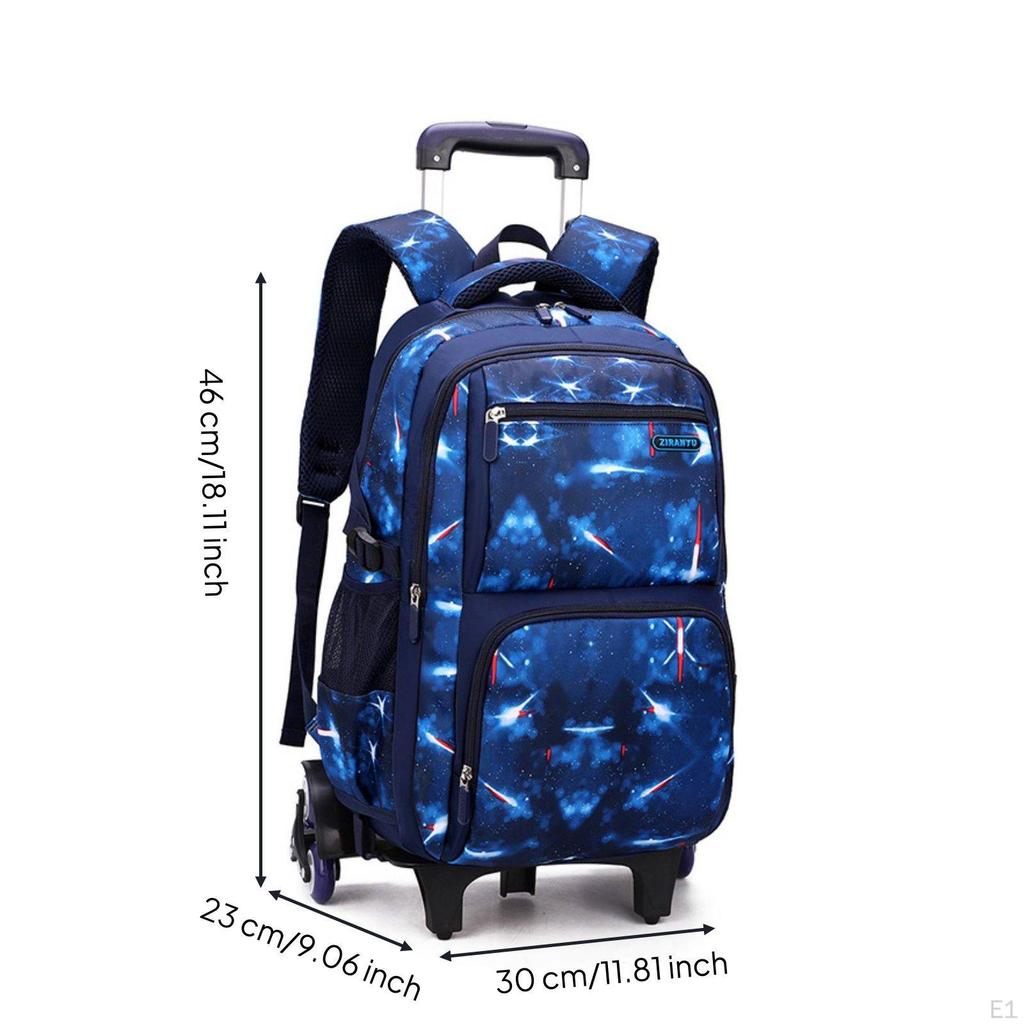 3 Pieces Stair Climbing Trolley School Bag Long-Lasting Piece Rolling Backpack