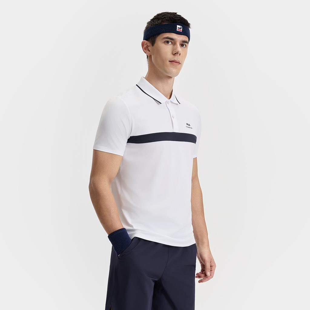 New FILA Athletics Tennis Polo Shirt Men's Jade White WT A11M523110F-WT