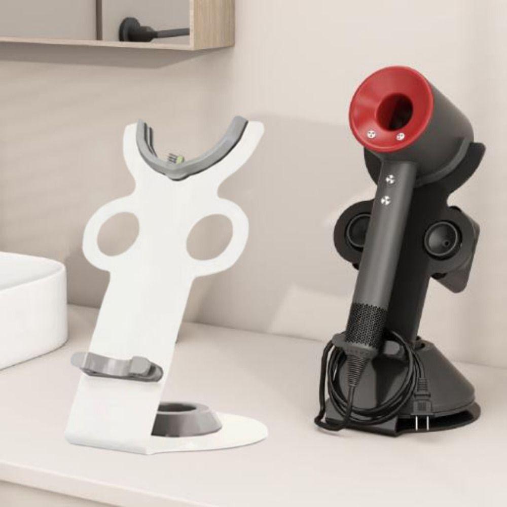 3-In-1 Hair Dryer Holder Metal Bathroom Organizer Portable Hair Dryer Storage Rack  for Home