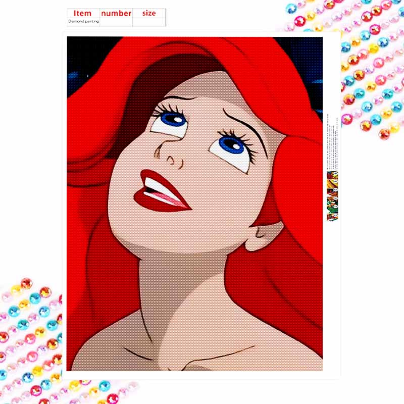 Disney Diamond Painting 5D DIY The Little Mermaid Diamond Painting Art Diamond Painting Kit Adult/Beginner Gift Idea Creative Home Decor