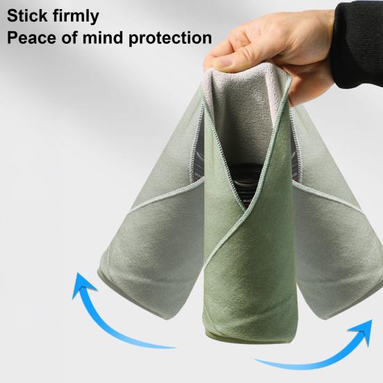 

Makeup Bag Portable Protective Cosmetic Pouch Smooth Wear Resistant Self Adhesive Versatile Camera Lens Wrap Travel Organizer хакі