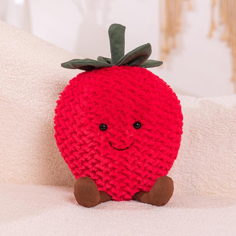 Adorable Strawberry Sheep Plush Toy with Costumes 16cm