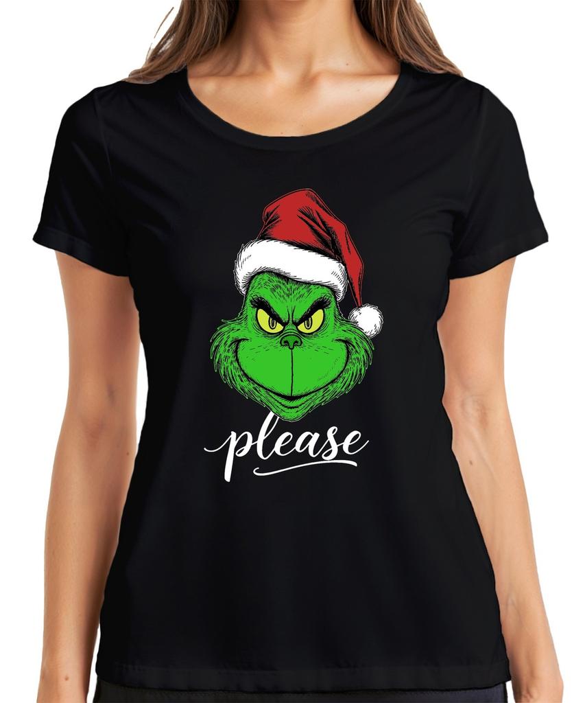 Grinch Please Christmas Gnome Funny Gift Xmas Grinch Ladies TShirt