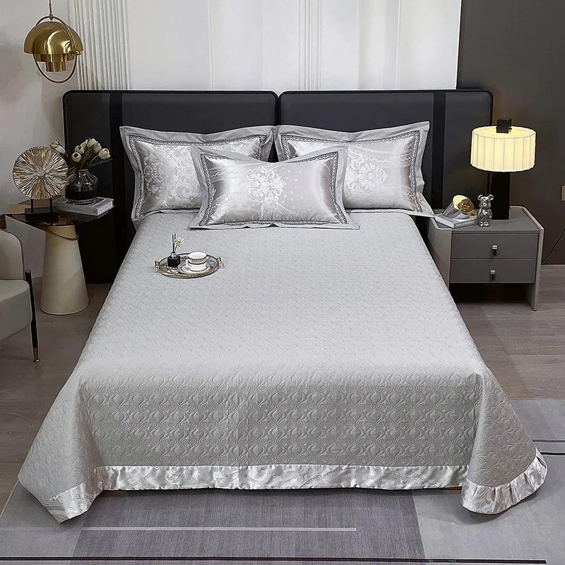 European relief pure cotton quilted quilted cotton bed cover single piece cotton thickened bed cover double bed cover 3 pcs set
