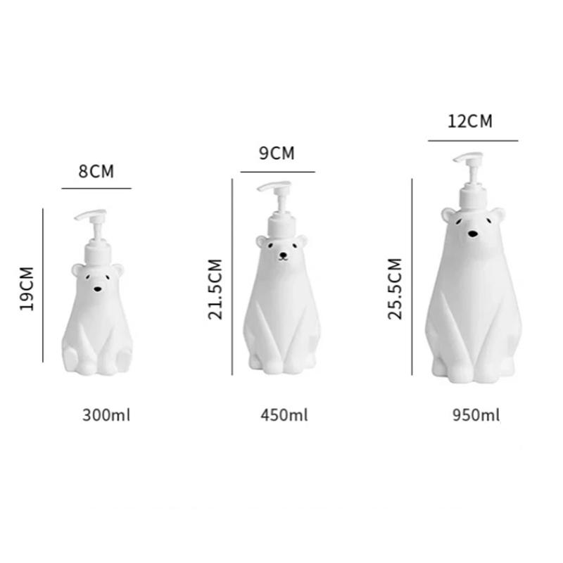 300/900ml Polar Bear Shape Kitchen Soap Dispenser Liquid Shampoo Shower Gel Lotion Dispensing Bottle Hand Sanitizer Press Pumps