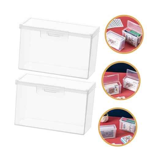 NUOLUX 3-Piece Set of Plastic Storage Boxes, Playing Card Travel Cases, Business Card Holders, Card Storage, Card Storage Cases, Card Storage Boxes, P