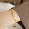 Stainless Steel Metal Hollow Link Chain Bracelet for Women Vintage Gold Color Watch Band Charm Bracelets Zircon Gifts