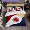 Colombia Football Pattern 3 Pieces Bedding Set Soft Microfiber Duvet Cover with Pillow Cases for Bedroom