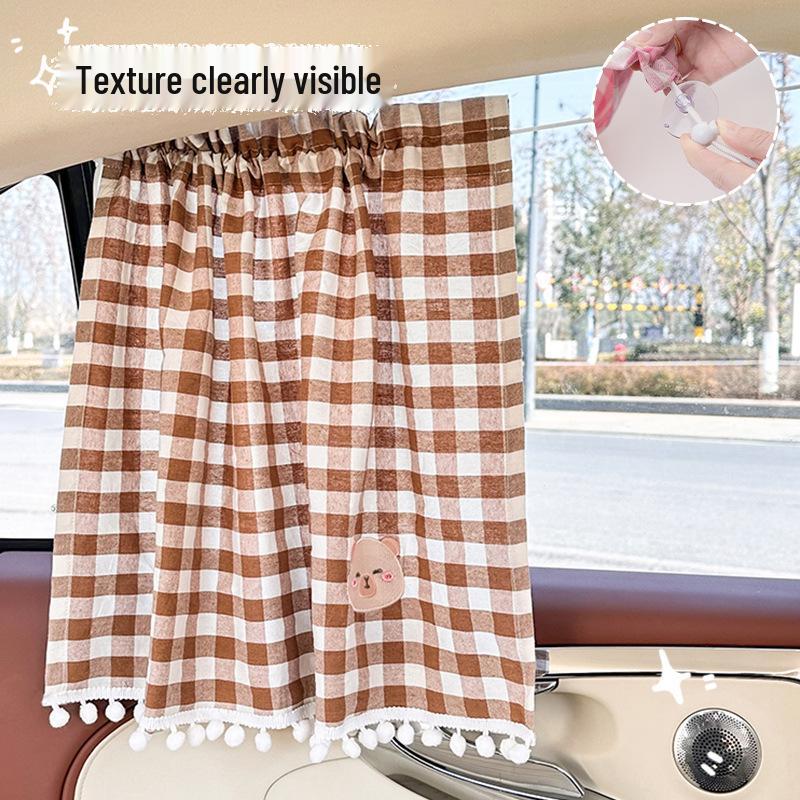 Cartoon Cotton Car Sunshade - Comfortable Baby Window Blackout Curtain for Heat Insulation and Sun Protection