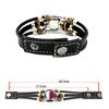 Factory National Country Flag Design Bracelet Crystal Bead Snap Button Sports National Team Jewelry Gift Leather Wrap Bracelet