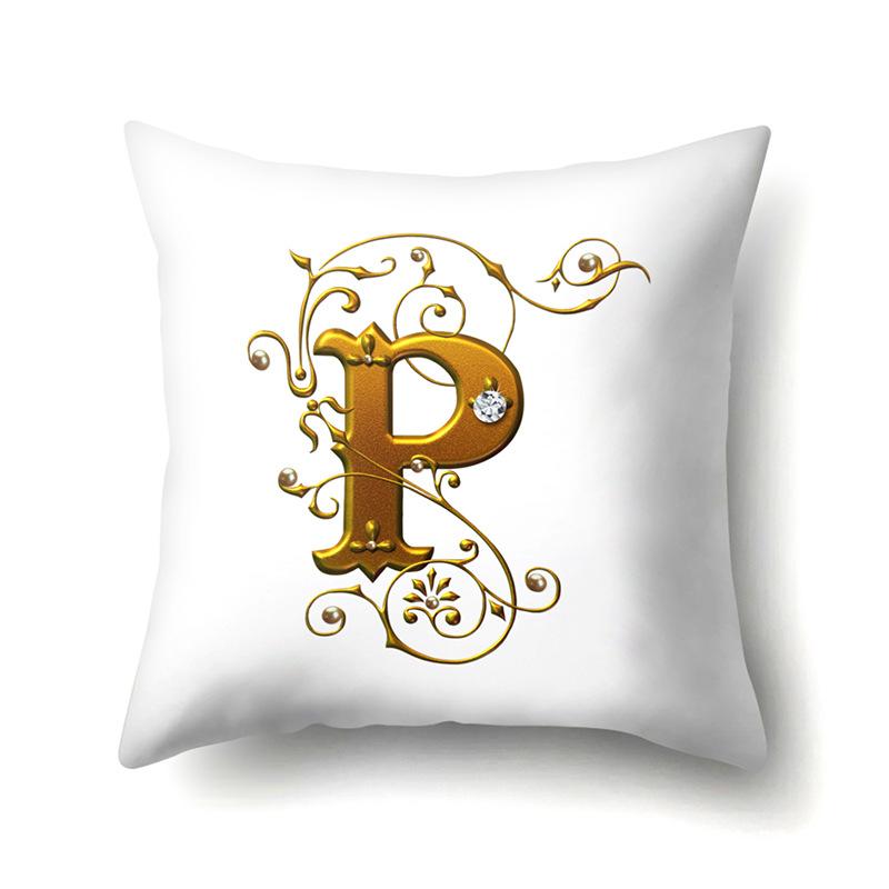 Polyester Pillow Case Car Decoration Home 26 English Letters Printed Car Waist Cushion Pillow Case