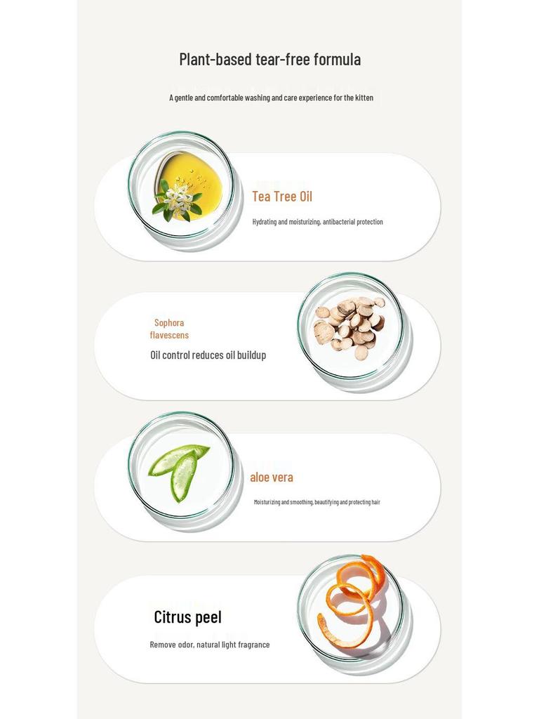 Yinuo Kitten Bath Gel - Antibacterial, Degreasing, Long-Lasting Fragrance, British Shorthair Specific Shampoo.