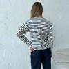 Cozy Loose Long Sleeve Striped T-Shirts Women Autumn Basic Casual Cotton Tops Round Neck Street Style Blouse