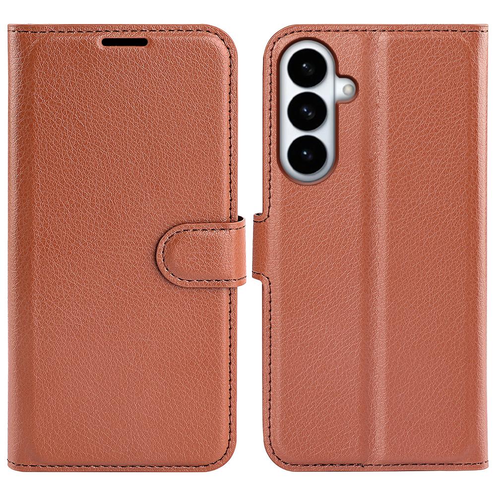 For Samsung Galaxy S26+ Case Wallet Stand Litchi Texture Shockproof Leather Phone Cover