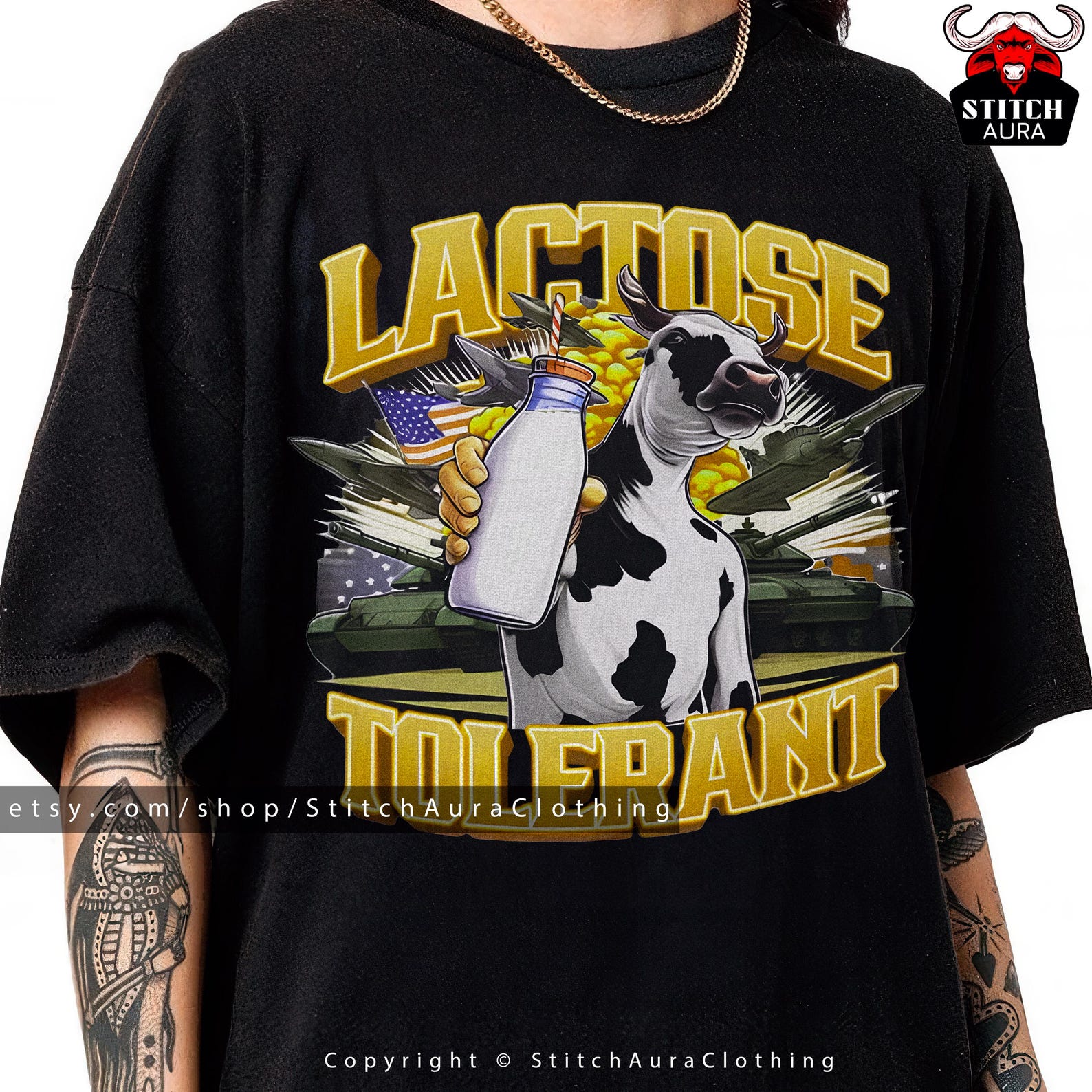 Lactose Tolerant Vintage Graphic T-Shirt,Funny Meme Gift For Teenager,Retro Milk 90s Funny Tee,Graphic Shirts For Friends,Dank Memes Tshirt L