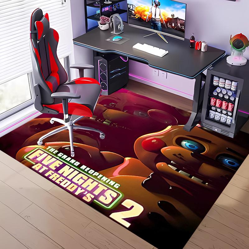 Cartoon Five Nights at Freddys -Themed Entrance Mat,Non-Slip Mat Area Rug,Room Decor,Outdoor Decor,Kitchen Rug,Doormat - Machine Washable,Easy to Clea