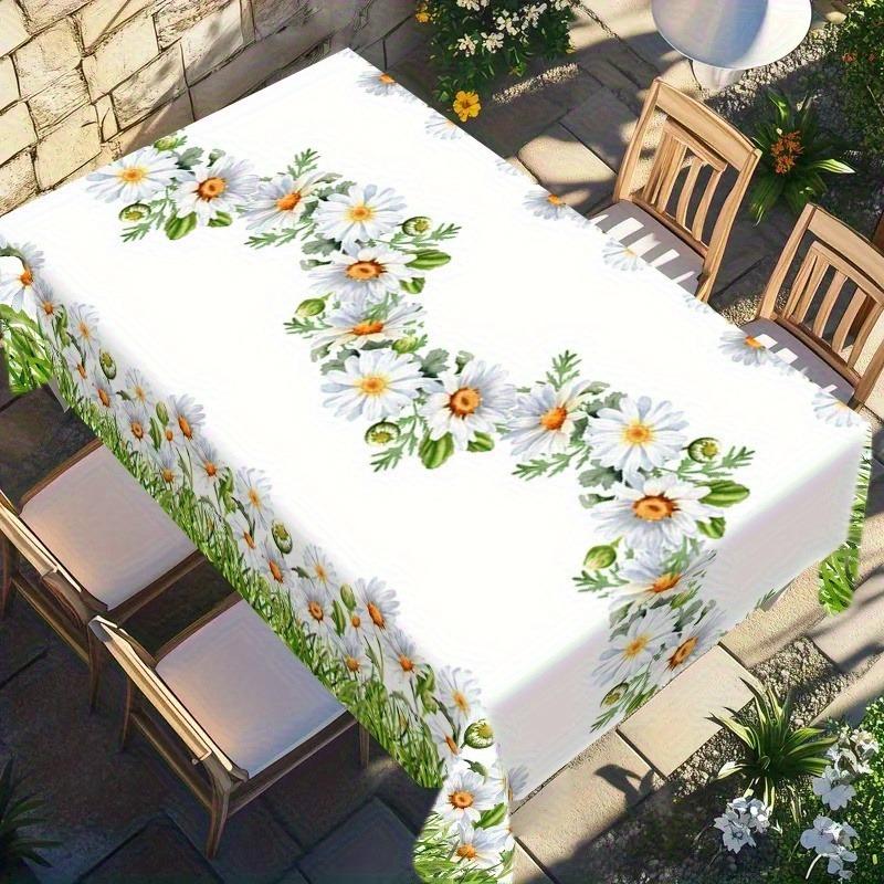 Tablecloth with daisy flower pattern - polyester fabric tablecloth padXY
