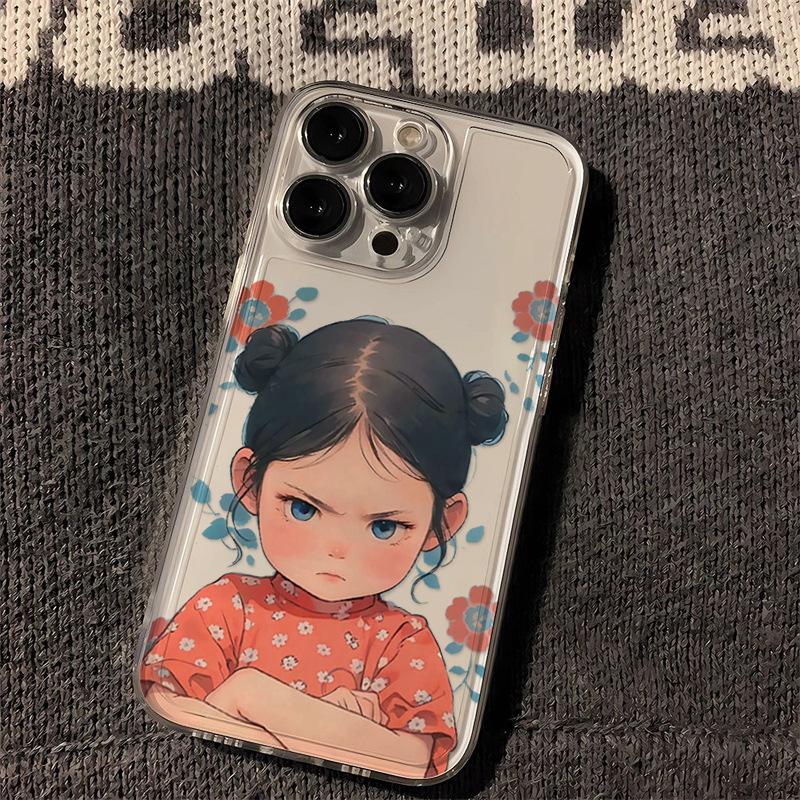 Applicable to Apple 11PROMAX mobile phone case iPhone11 fun 11 transparent 11 soft case 11 intervene angry girl