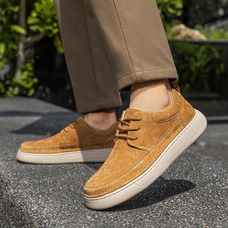 Zapatos para Hombre Zapatos Moda Gamuza Zapato Casual Estilo Británico Zapato para Caminar Hombre Zapatillas Cómodas Zapatos de Diseñador Hombre Zapatos Casuales