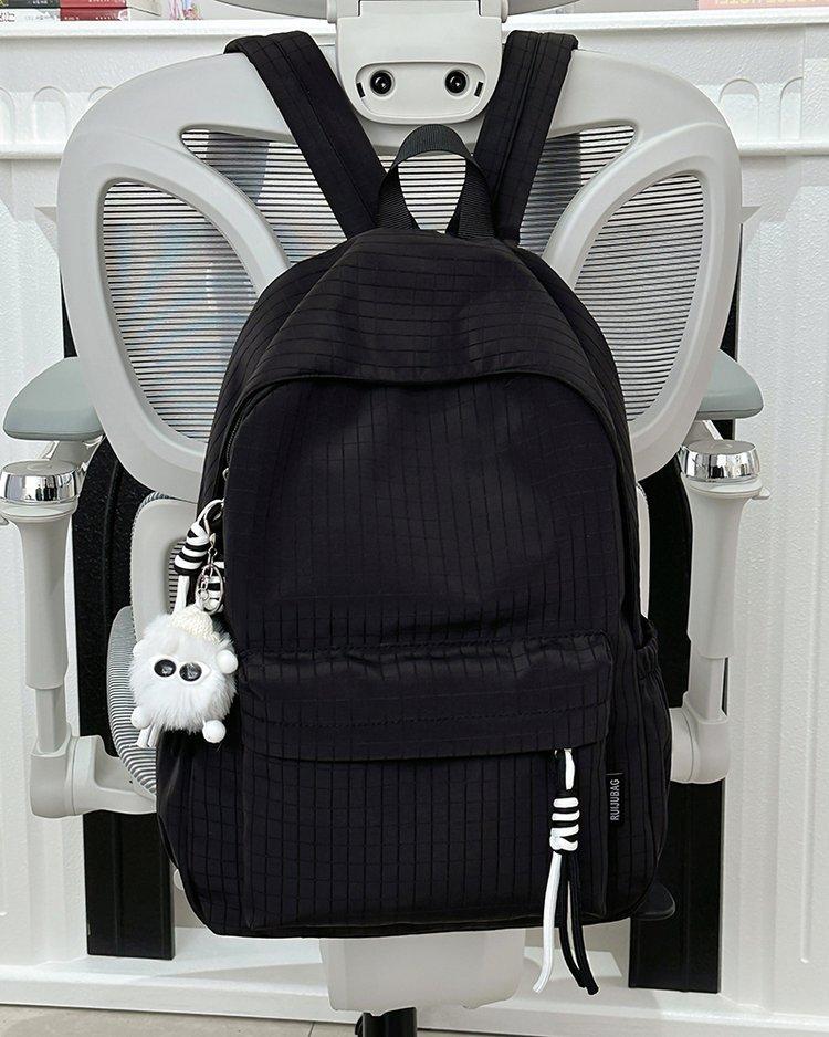 Schoolbag Large Capacity Simple Junior High School High School Backpack Casual College Students New Lightweight Versatile Plaid Backpack