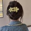 Flower Hair Clips Matte French Hair Barrette Black Floral Hairpins Hair Claw Clips Non-Slip Hair Clamps Grab Elegant Hair