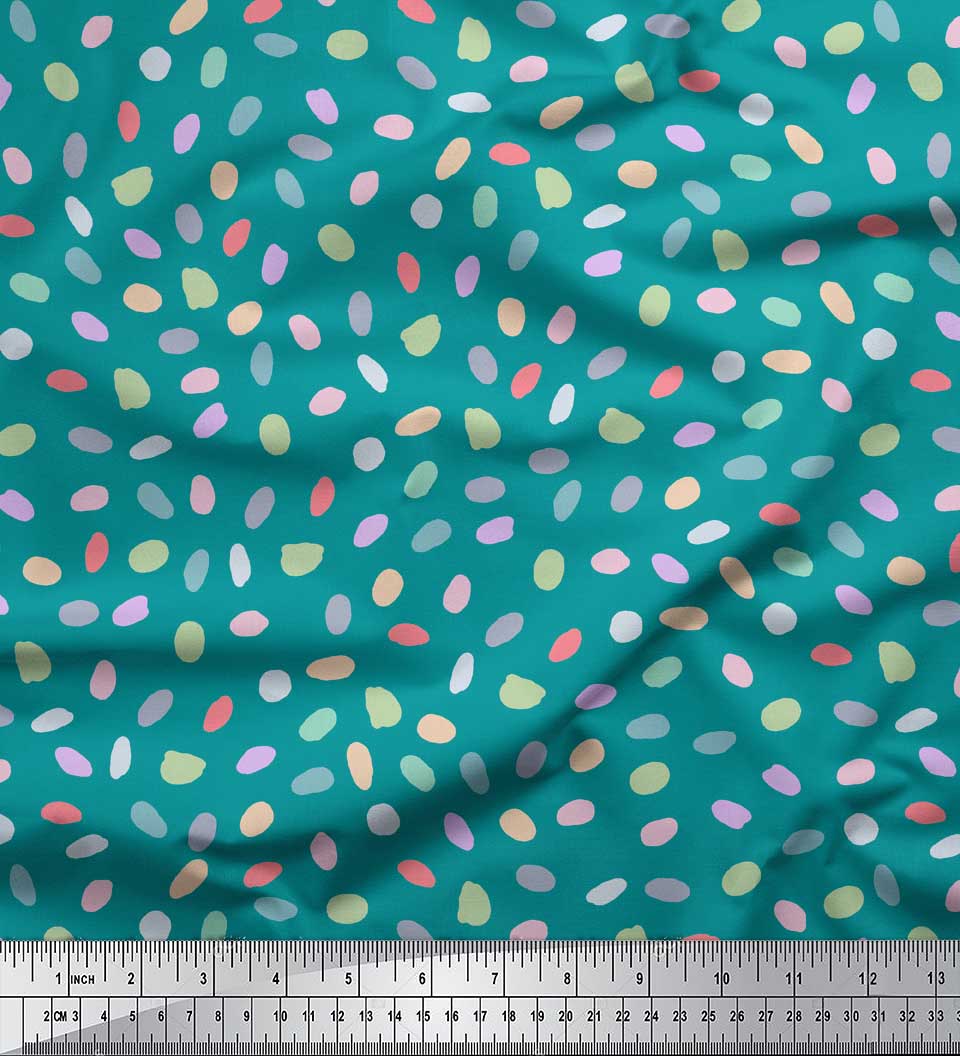 

Тканина для рукоділля з японського креп-сатину Soimoi Red мазок пензля з абстрактним принтом на метри 42 дюйми 42 Inch Wide - Poly Crepe зелений