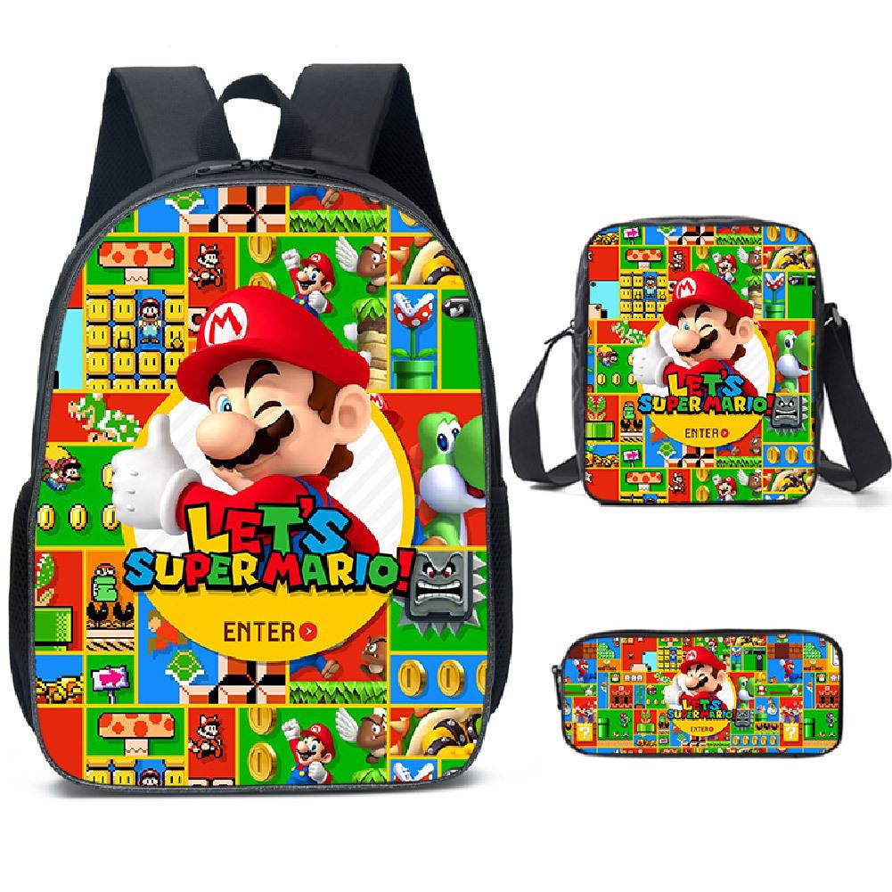 Cartoon Backpack, Primary And Secondary School Students Three-Piece Set, School Bag, Backpack, Shoulder Bag, Pencil Case.