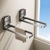 Carbon Steel Suction Cup Towel Hanger Compact Design Damage-Free Folding Towel Rack Moisture-Resistant Space Saving