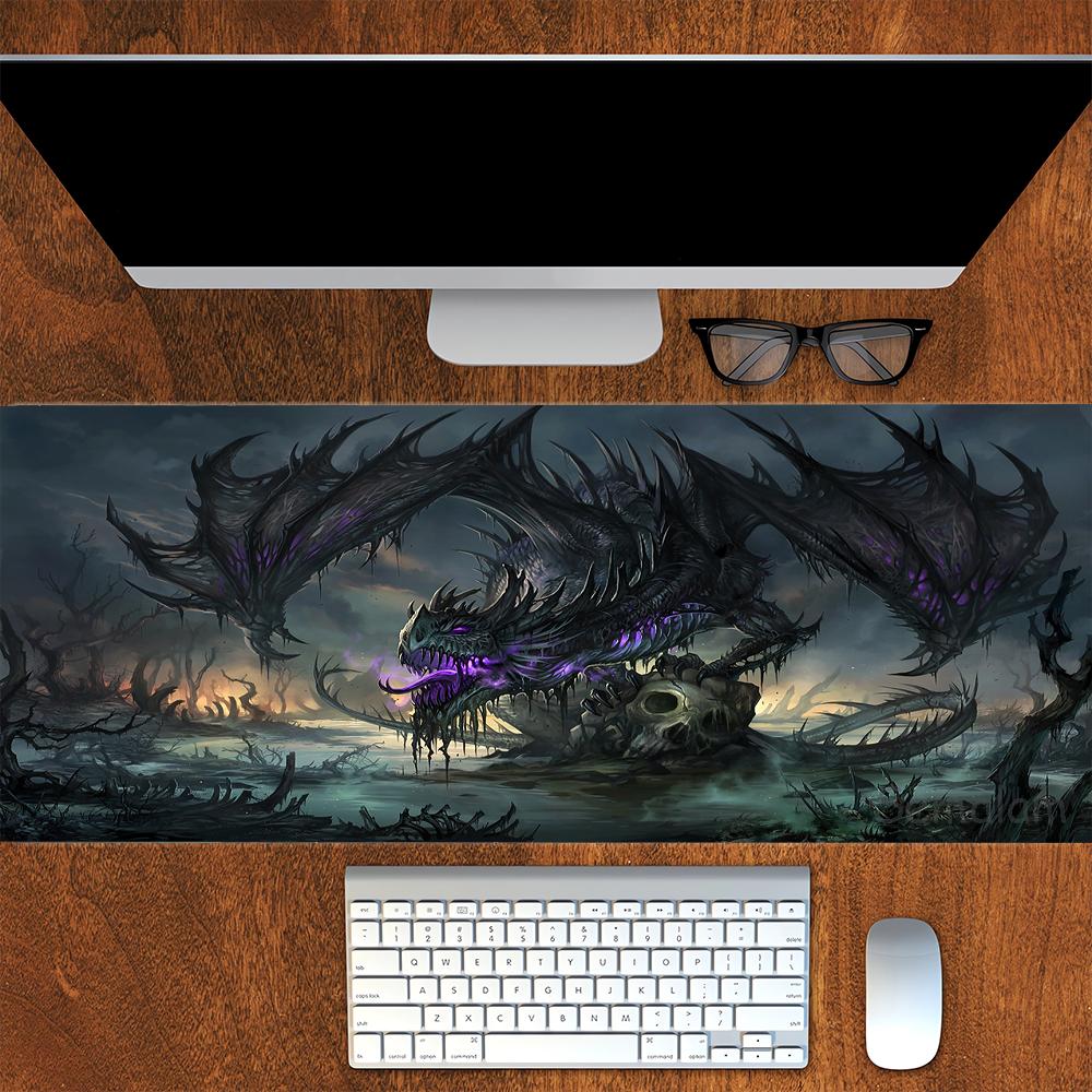 pc Large Dragon Rubber Gaming Mouse Pad NonSlip Desk Mat for PC Smooth Surface Stitched Edge Various Sizes xcm Playmat